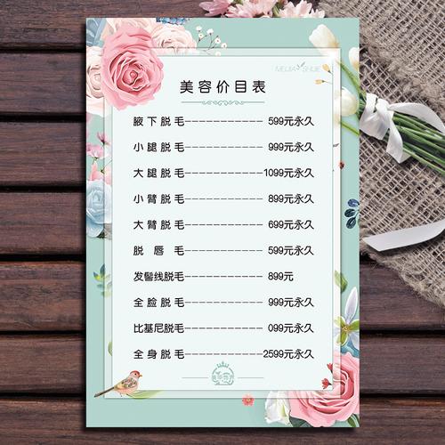 美容院項(xiàng)目價格表海報定制半永久紋繡價目表設(shè)計(jì)制作廣告宣傳寫真